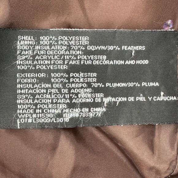 Weatherproof Garment Co Womens Down Parka Puffer Jacket Coat Size M Brown Long - Picture 9 of 12